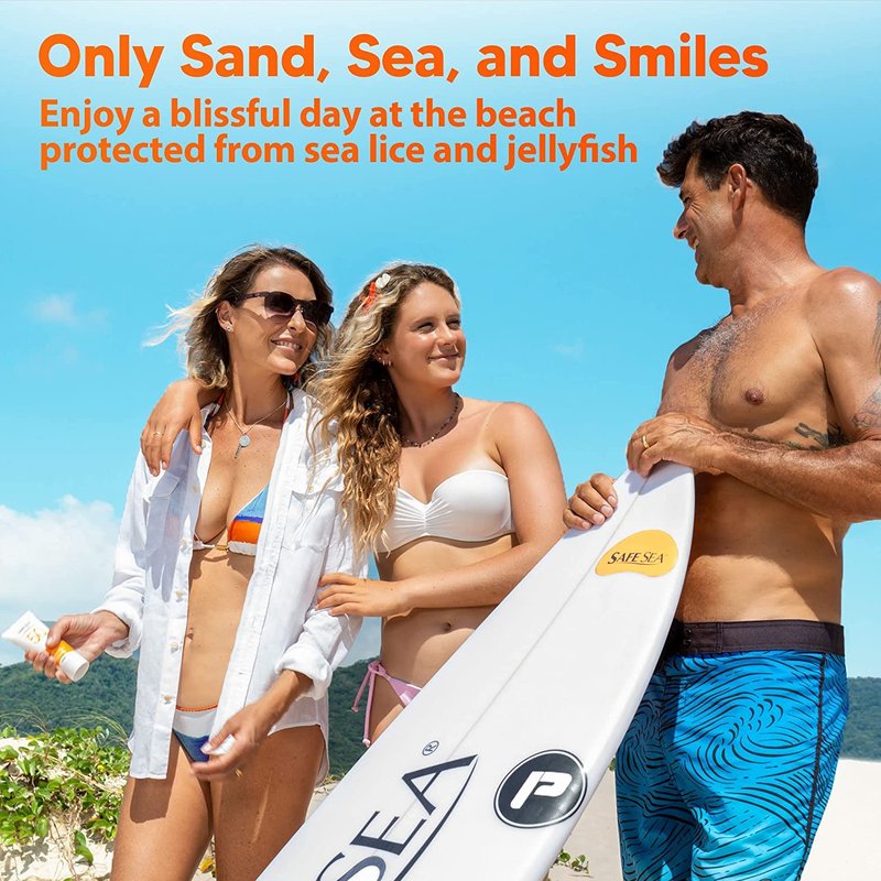 Safe Sea Anti Jellyfish Lotion, Non Toxic Waterproof, Non-SPF Repellent Protects Against Sea Lice, Fire Coral & Jelly Stings (1 pack)
