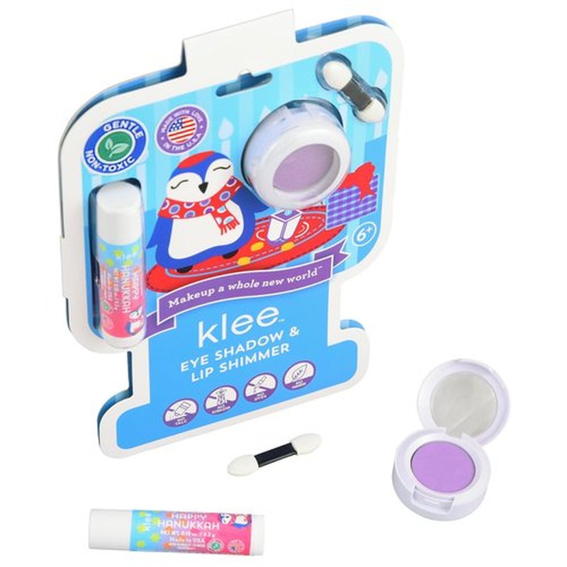 Luna Star Klee Eye Shadow and Lip Shimmer Hanukkah Gift Set for Kids and Tweens. Gentle and Non-Toxic. Made in USA. (Dreidel Twinkle)