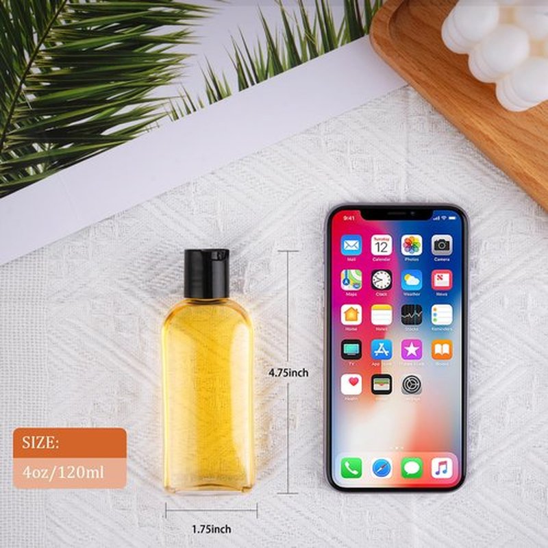 Kitchen GIMS Clear Plastic Empty Squeeze Bottles with Disc Top Caps 6 Pack 4 oz Travel Bottles TSA Approved Leak Proof Plastic Travel Bottles for Shampoo, Conditioner & Lotion