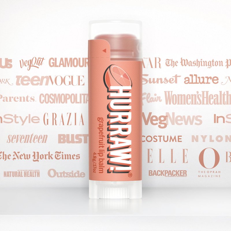 Hurraw! Grapefruit Lip Balm, 2 Pack: Organic, Certified Vegan, Cruelty and Gluten Free. Non-GMO, 100% Natural Ingredients. Bee, Shea, Soy and Palm Free. Made in USA