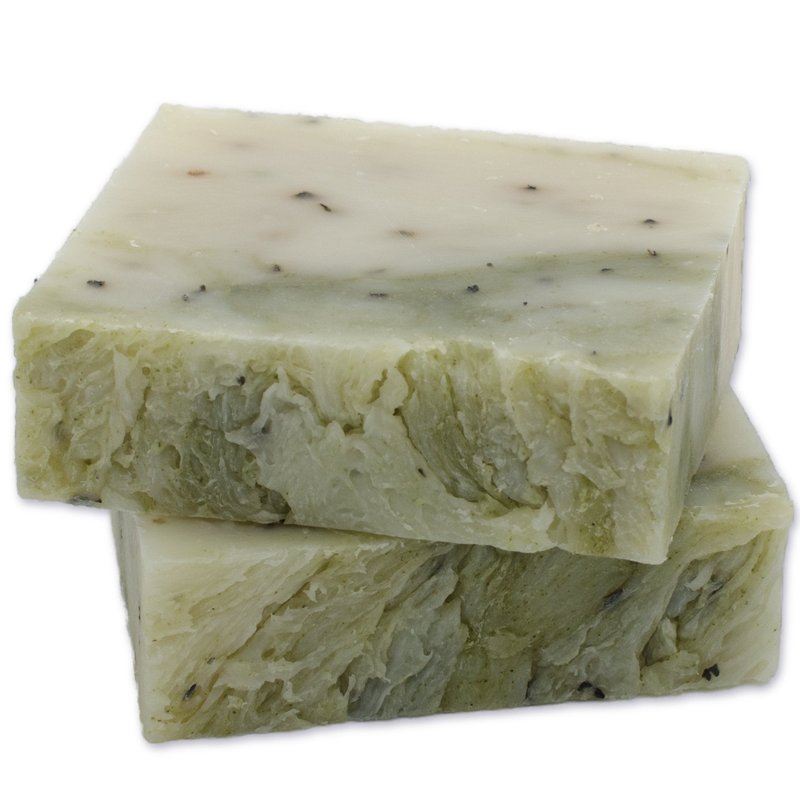 The Yellow Bird Peppermint Soap Bar with Tea Tree Oil - Handmade in USA with Natural, Organic, Vegan Ingredients (2 Bar Pack)