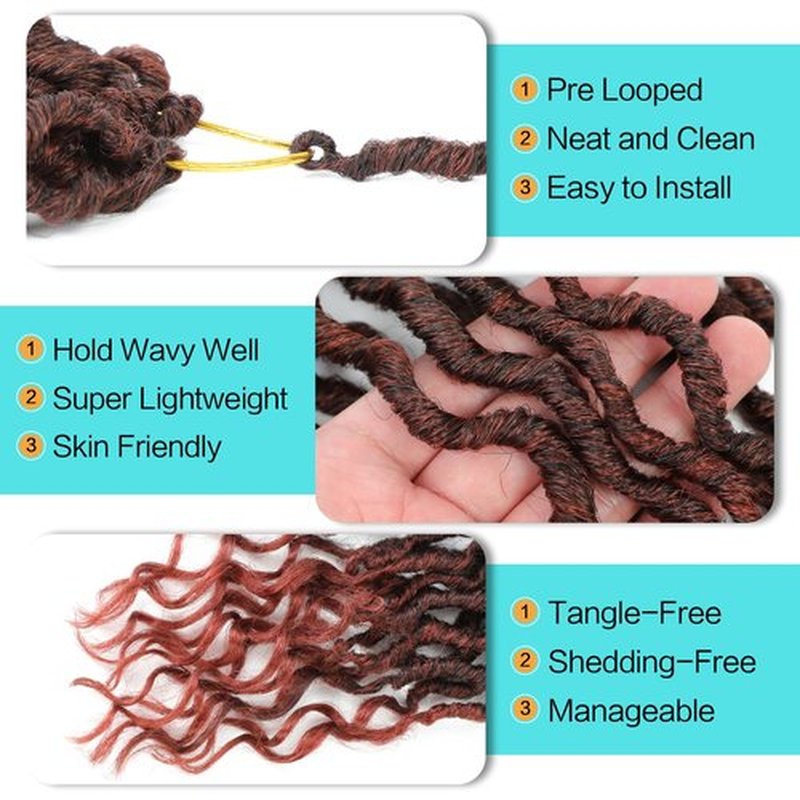 Karida Goddess Locs Crochet Hair 12 Inch, 8 Packs Upgraded Crochet Hair for Black Women, Pre Looped Crochet Faux Locs With Curly Ends (12 Inch (Pack of 8), T350#)