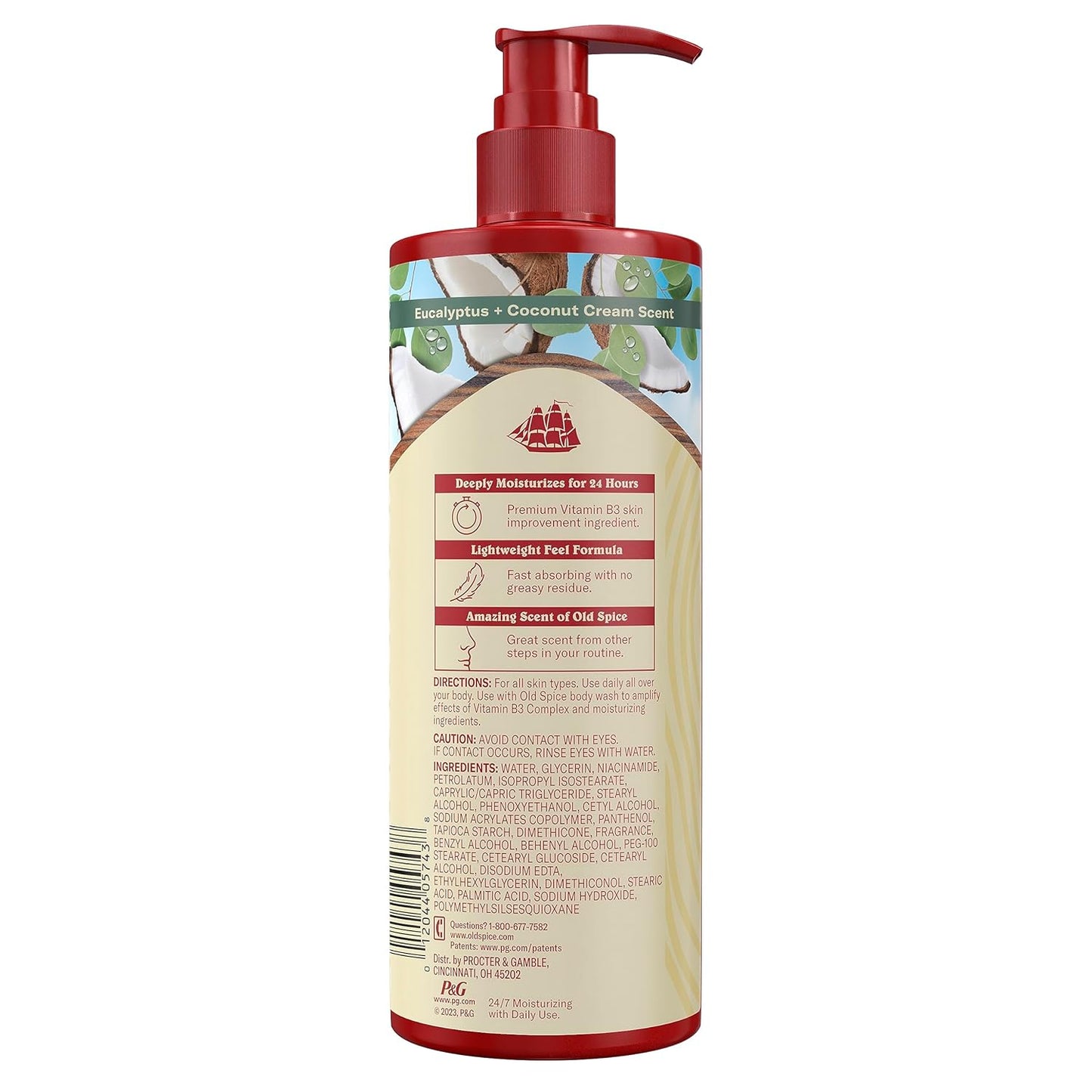 Old Spice Hand & Body Lotion for Men, Gentleman's Super Hydration, 24/7 Moisturizing with Vitamin B3 Complex, Fast Absorbing, Lavender + Mint Cream, 17 oz (Pack of 4)
