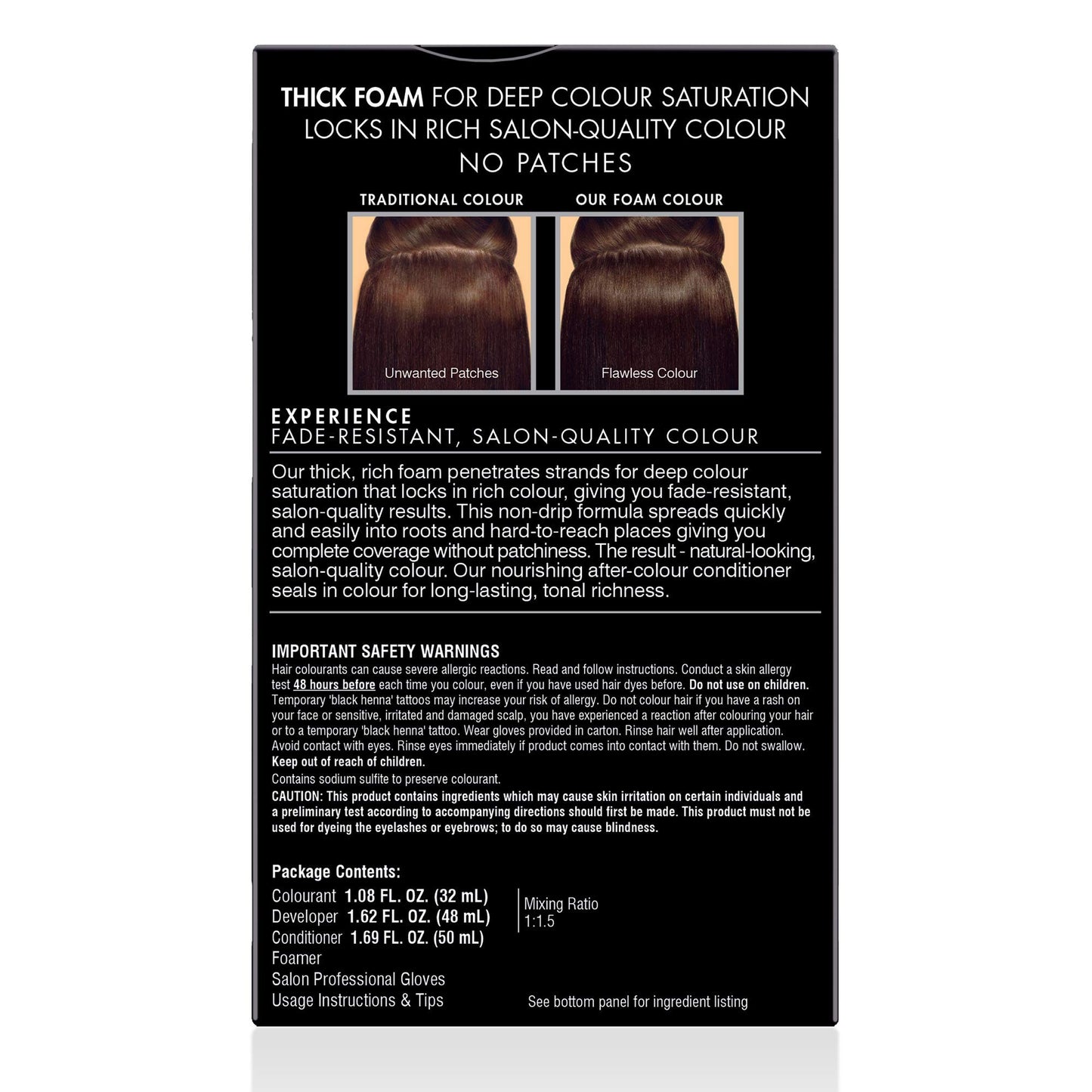 John Frieda Precision Foam Colour, Dark Chocolate Brown 4BG, Full-Coverage Hair Color Kit, Anti-Fade Gray Coverage, Deep Color Saturation Hair Dye, 1 Application