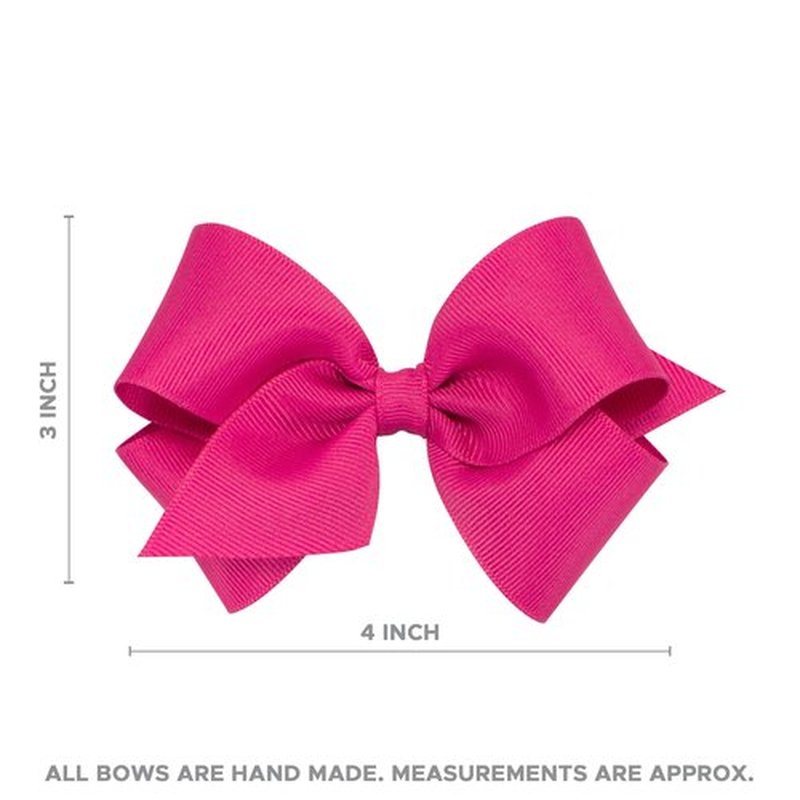 Wee Ones Girls' Classic Velvet Hair Bow on a WeeStay No-Slip Hair Clip, Satin Lining, For All Hair Types, Small, Cardinal