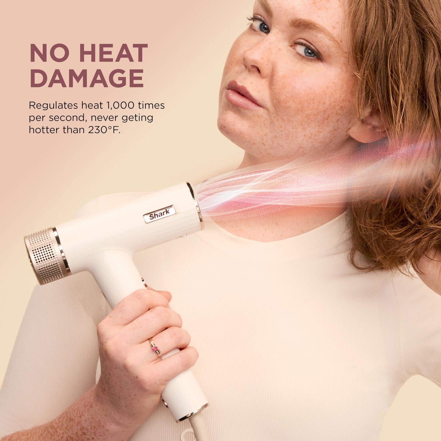 Shark Hair Dryer SpeedStyle RapidGloss Finisher and High-Velocity Dryer, Ionic Hair Blow Dryer with IQ Speed Styling and Drying Suite, No Heat Damage, Best for Straight and Wavy Hair, Silk, HD331