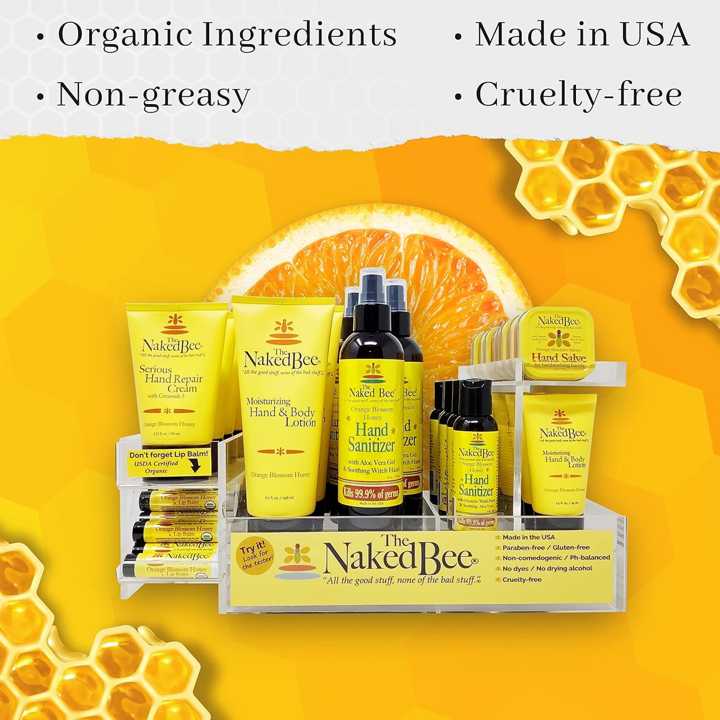 The Naked Bee Orange Blossom Honey Hand Salve, 2 Oz - 3 Pack