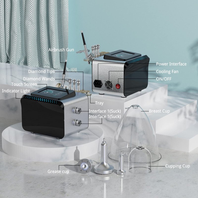 Beauty Star Upgraded Cupping Therapy Machine for GuaSha, Color Touch Operation Screen Cupping Set, Professional Massage 0-60 cmHg Machine with 24 Pcs Suction Cups and 3 Pumps