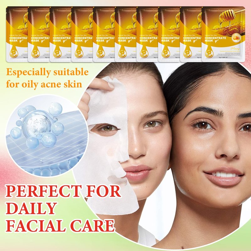 10 Pack Variety Facial Sheet Masks Skin Care Set, Hydrating Bulk Sheet Face Masks Skincare Gifts Set for Women Men, Long Lasting Moisturizing Face Mask Skincare for All Skin Type(C3)