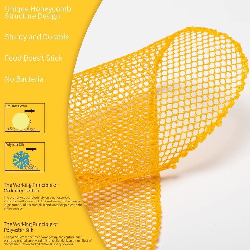 BAIKAFU 12Pcs Dish Wash Net,Innovative Mesh Cloth,Ultra Non-Scratch Dish Rags for Washing Dishes,100% No Odor/Quick Dry,Perfect Scrubber,Dish Sponges for Washing Dishes Yellow/Pink/Gray