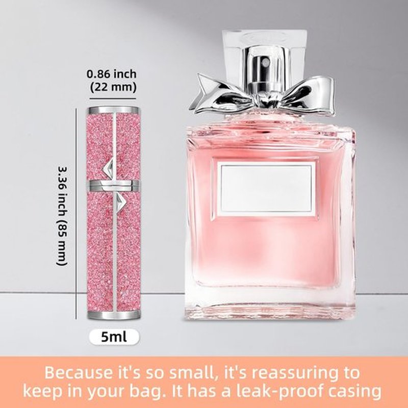 muilsae AB00WH Leatherette Refillable Perfume Atomiser 5ml, Bottom Fill Perfume Bottle, Portable and Leak-proof Suitable for Women and Men (AB00WH 5ml)