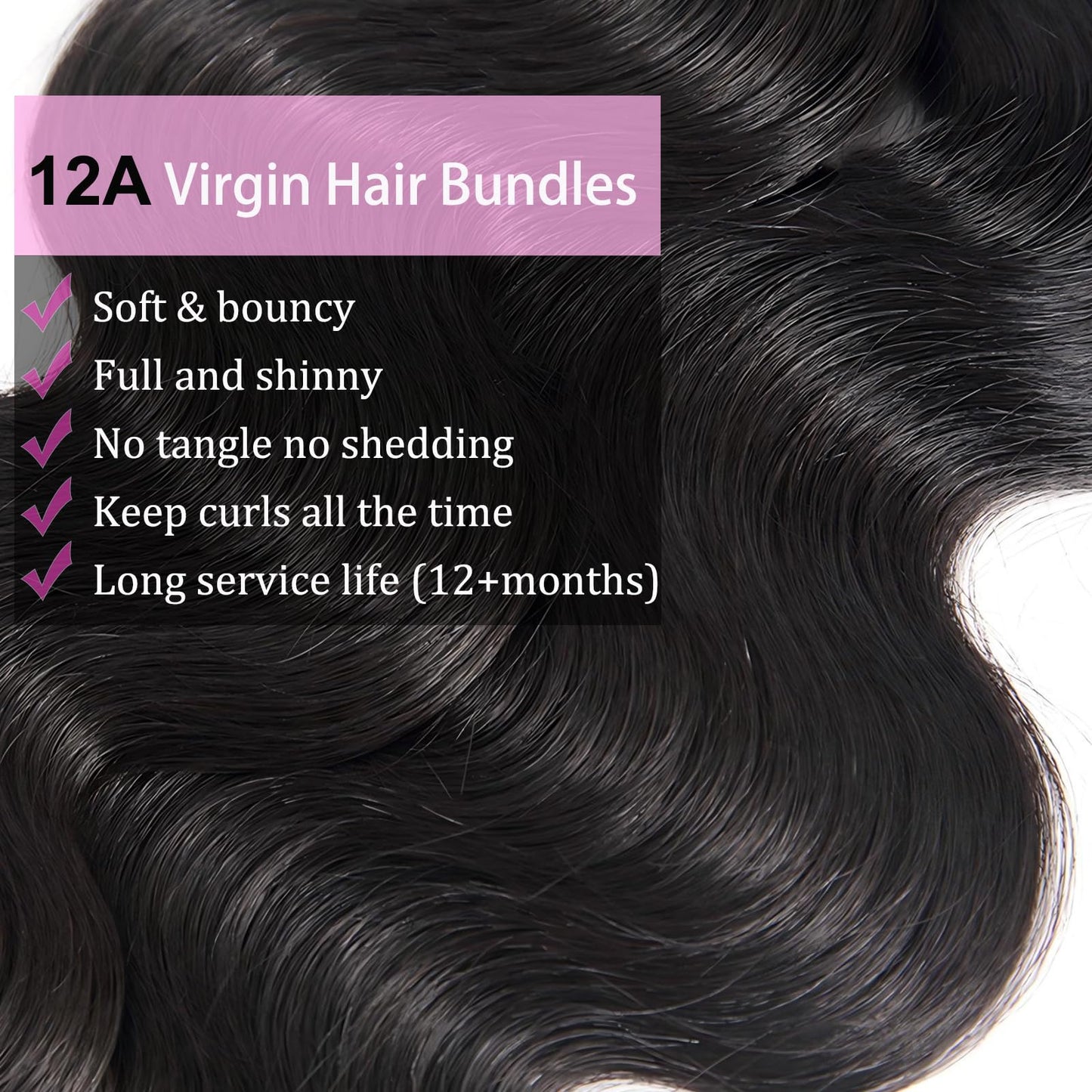 Human Hair Bundles with Closure - Body Wave Bundles with Closure Human Hair 3 Bundles with Closure 24 26 28+20, 100% Unprocessed 12A Brazilian Virgin Hair Bundles with 4x4 Lace Closure Free Part