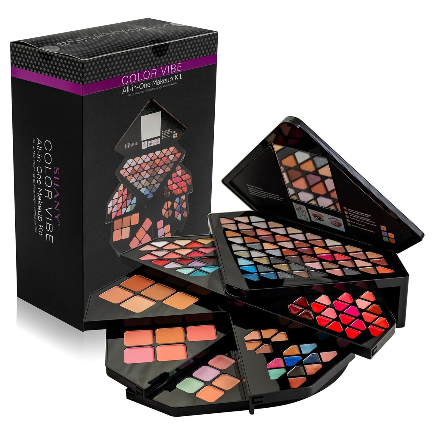 SHANY All About That Face Makeup Kit - All in one Beginner Makeup Set - Eye Shadows, Lip Colors, Face Makeup, Cosmetics applicators & More.