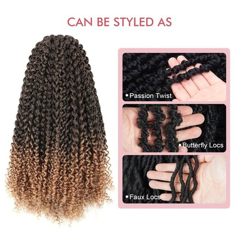 Pelokaa Passion Twist Hair - 16 Inch 6packs Ombre Blonde Water Wave Crochet Braids Synthetic Braiding Hair Extensions (16 Inch, T1B/27-6P)