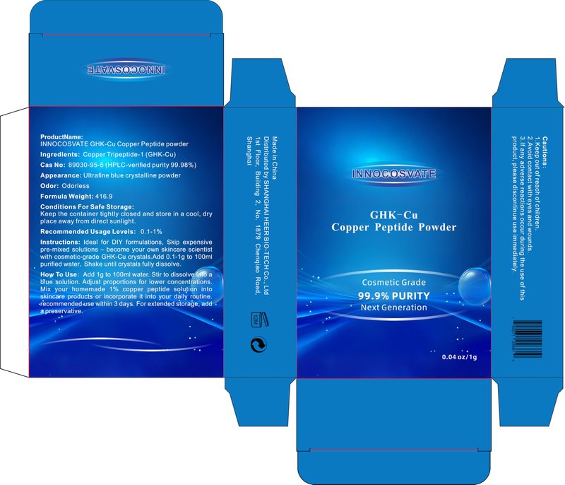 INNOCOSVATE GHK-Cu Copper Peptide Powder 99.9% Pure -Cosmetic Grade Blue Copper Peptide for Anti-Aging & Skin Repair -Ultra-Fine Soluble Crystals(1G)
