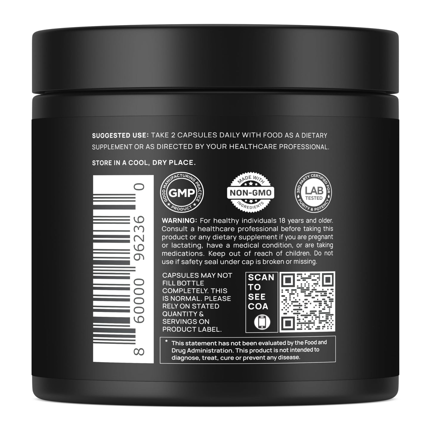 40x Strength Organic Black Maca Root w. Ashwagandha - #1 Highest Potency Black Maca Root Capsules for Men Supplement 40:1 Extract - 100% Pure Maca Peruana Gelatinized Maca Root Powder Pills