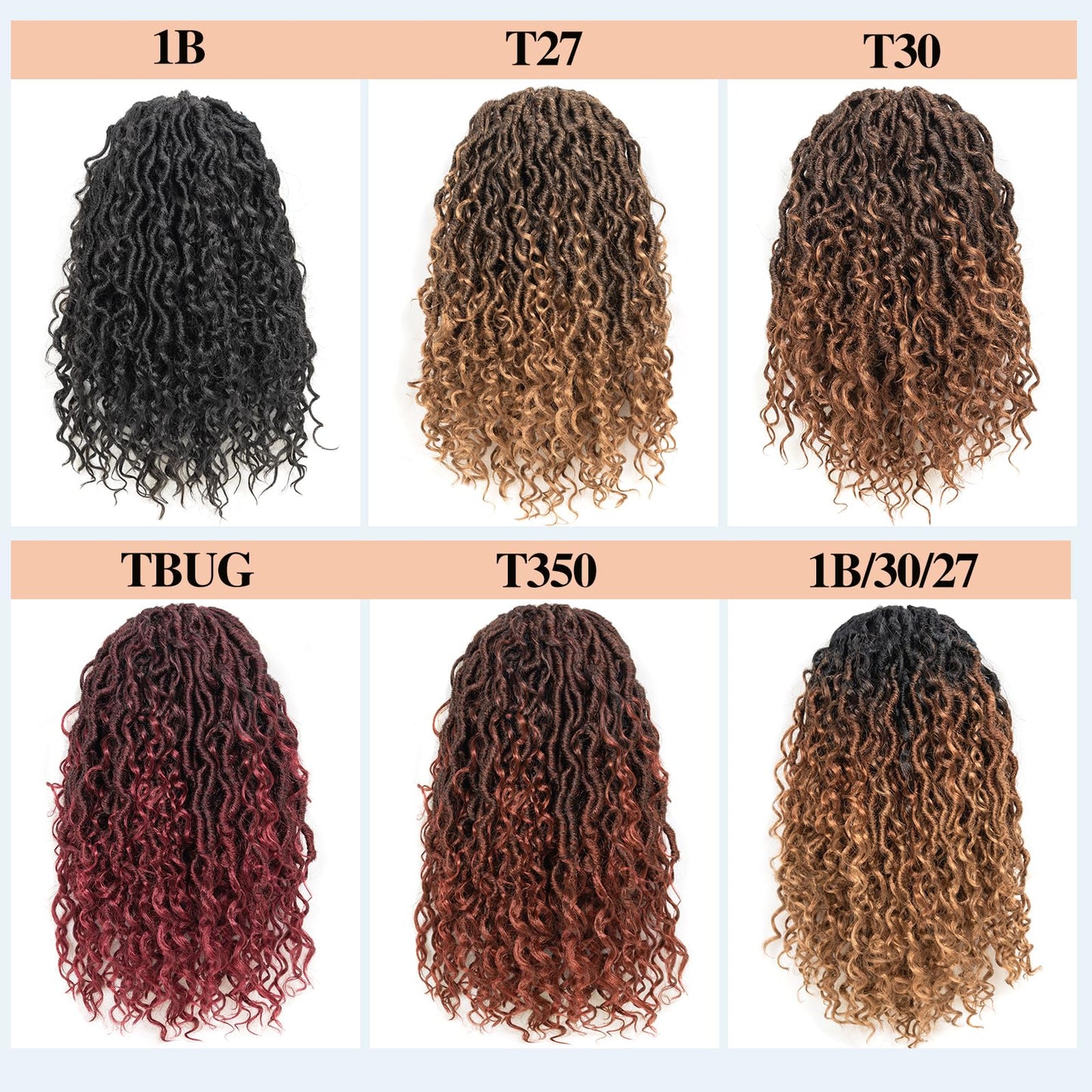 Goddess Locs Crochet Hair 14 Inch 8 Packs Faux Locs Crochet Hair For Black Women Crochet Hair Pre Looped Crochet Faux Locs With Curly Ends River Locs Crochet Hair(14 Inch, 1B/BUG)