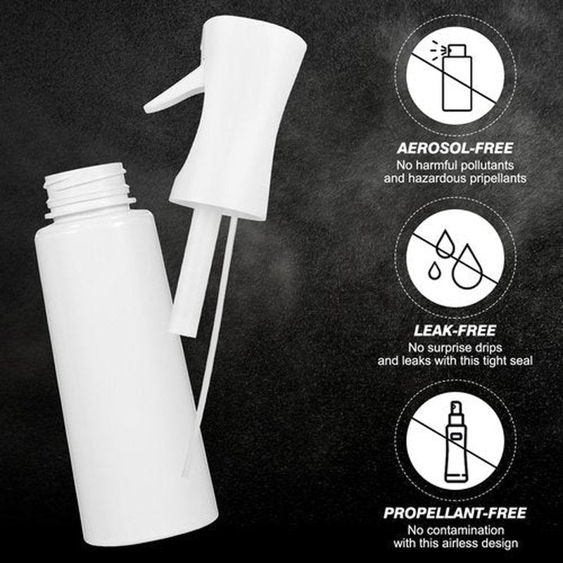 Continuous Spray Bottle for Hair (10.1oz/300ml) 2 Pack Mister Spray Bottles for Cleaning Empty Ultra Fine Water Mist Sprayer for Hairstyling Plant Garden Curly Hair Etc (White)