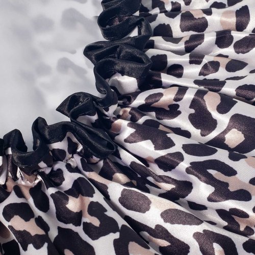 Aquior Shower Cap, Shower Cap for Women Reusable Waterproof, Large Bath Hair Cap for All Hair Lengths, Ladies, Men and Kids (Leopard)