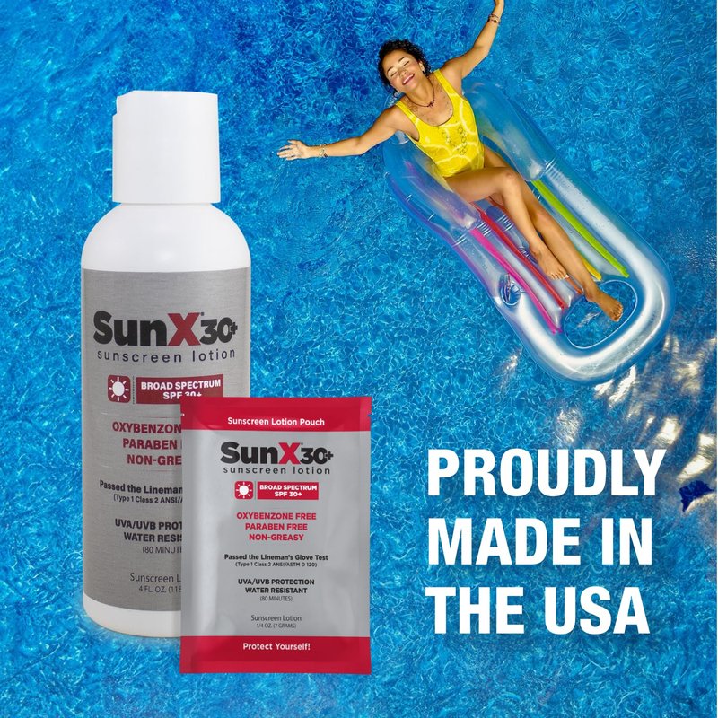 CoreTex Sun X 30+ SPF Broad Spectrum Sunscreen Lotion - 8oz Bottle of Paraben, Oxybenzone, Octinoxate, & Oil Free Sunscreen - No White Cast and Water Resistant Up to 80 Minutes