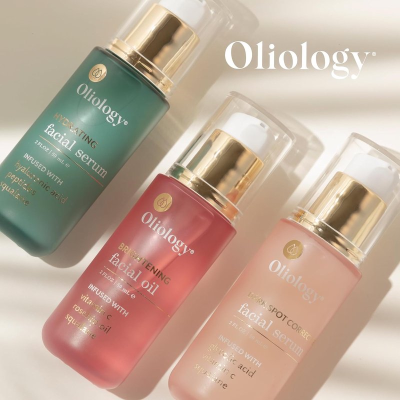 Oliology Facial Serum - Hydrating Glycolic Acid & Vitamin C Formula | Softens Skin, 2 Fl Oz