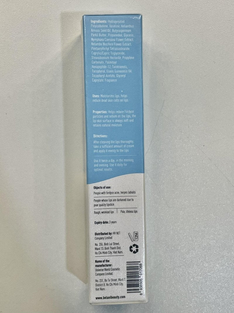 Belani Fordyce Cream - Helps Reduce Fordyce Spots, Daily Hydrating Lip Care for Dry, Chapped & Dark Sensitive Lips with Sunflower Oil, Lotus Extract & Shea Butter (0.7 Oz)