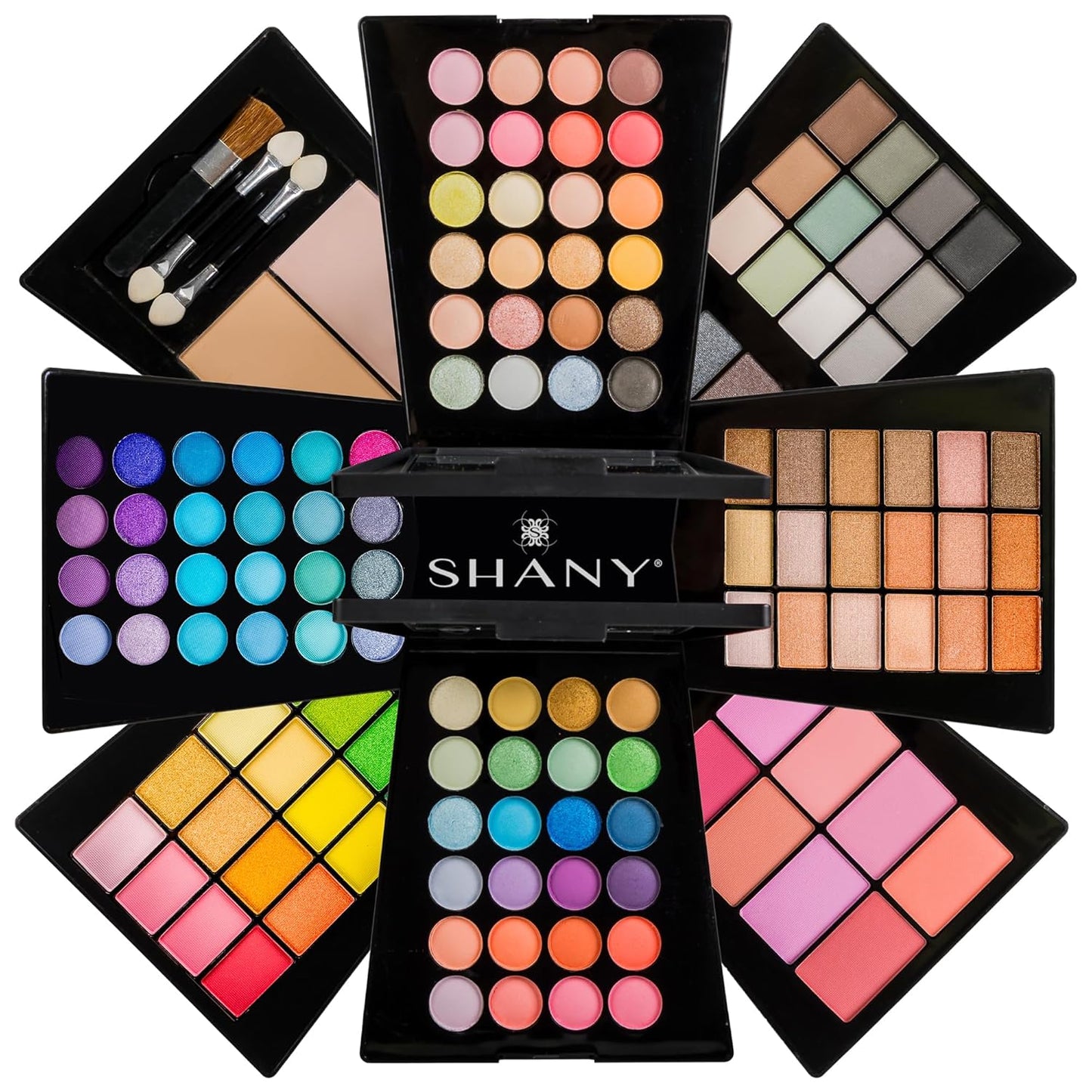SHANY All About That Face Makeup Kit - All in one Beginner Makeup Set - Eye Shadows, Lip Colors, Face Makeup, Cosmetics applicators & More.