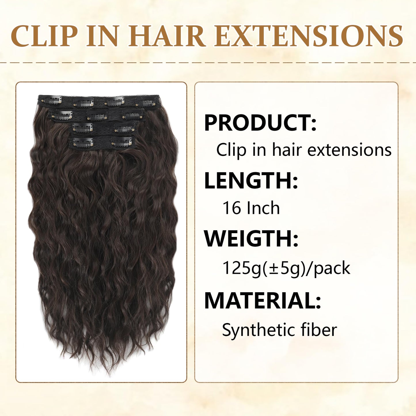 Doremi Clip in Hair Extensions for Women 4PCS Hair Extensions Clip Ins Soft and Natural Hair Pieces for Women Thick Long Wavy