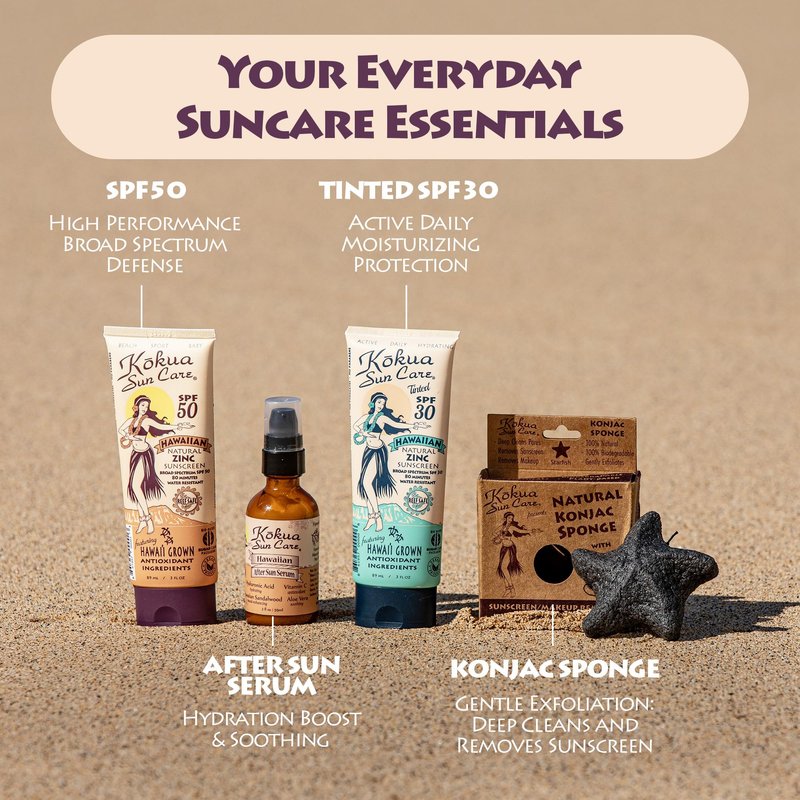 Kokua Sun Care After Sun Serum with Aloe Vera | 2oz | Hyaluronic Acid & Sandalwood | Vitiman C | After Sun Lotion, Aleo Vera Gel For Face, Sunburn Relief, Beach Vacation Essentials, Travel Size Lotion