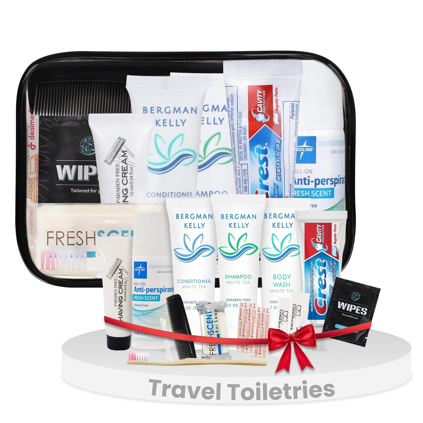 15-Piece Travel Toiletries Kit – TSA Approved Hygiene Set with Lightweight, Compact Toiletry Bag – Essential Toiletries Set for Men and Women – Portable, Reusable, and Perfectly Sized for Easy Packing