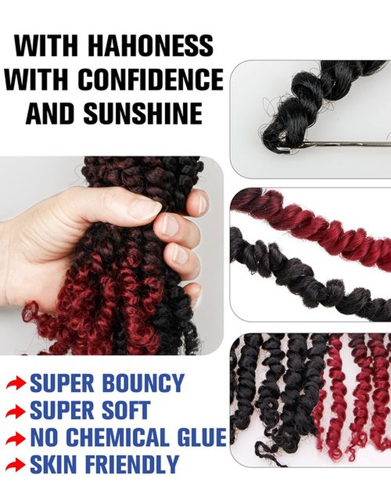 10 Inches 9 Packs Passion Twist Crochet Hair for Black Women-Mixed Color Combo Pack(7 packs 1B+2 packs T1B/BUG),Pre-twisted Pre Looped Soft Synthetic Braided Hair Extensions(10"-9 Packs,1B+TBUG)