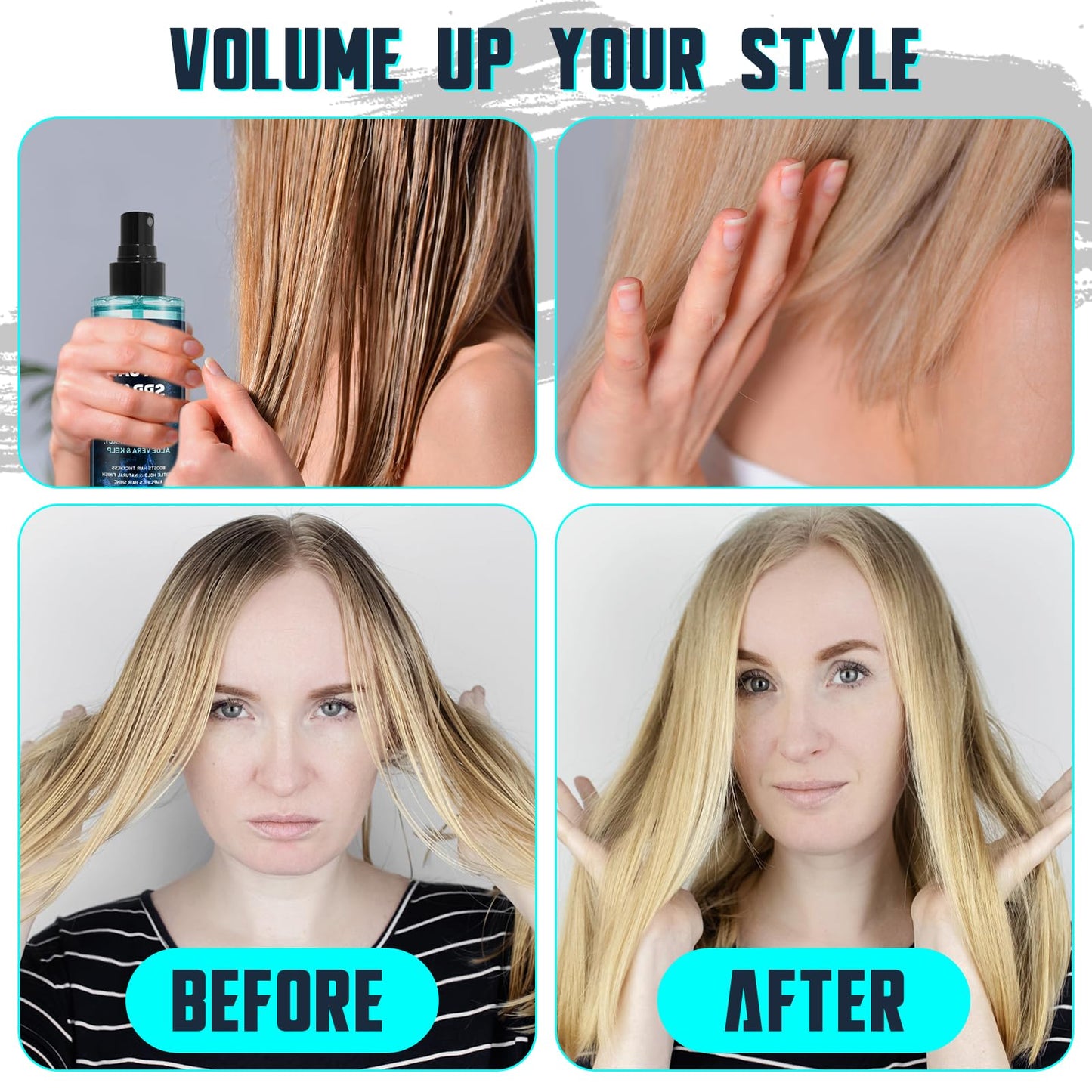 Generic Sea Salt Spray for Hair Men and Women, Surf Spray to Add Volume and Texture Sea Salt Spray for Men Beach Hair Spray - 5.07 Fl oz, Black