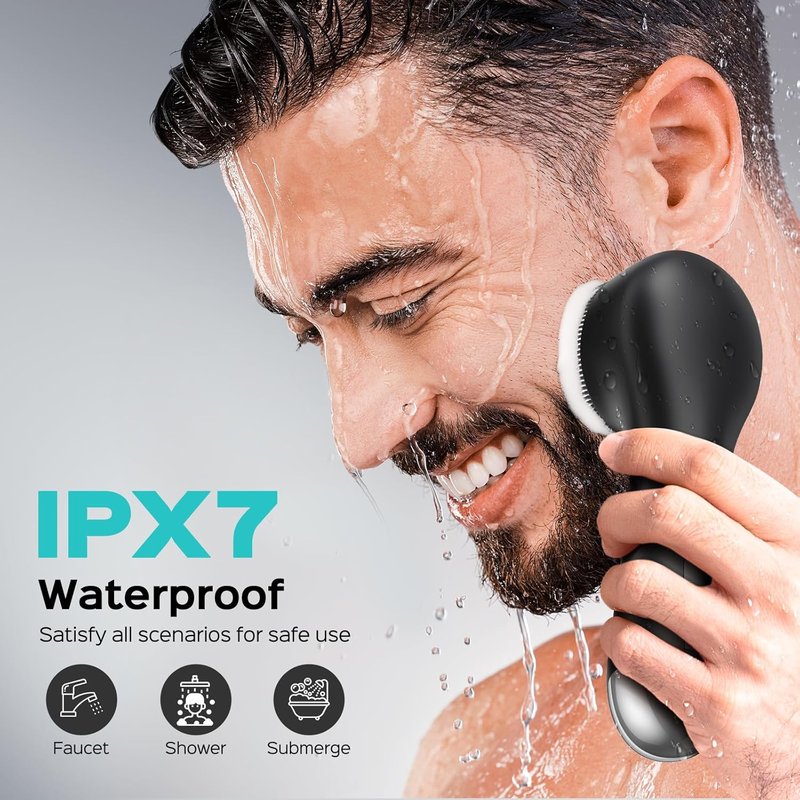 COSLUS Face Scrubber - 2-in-1 Silicone Electric Cleansing Brush | Waterproof Exfoliator for Men & Women