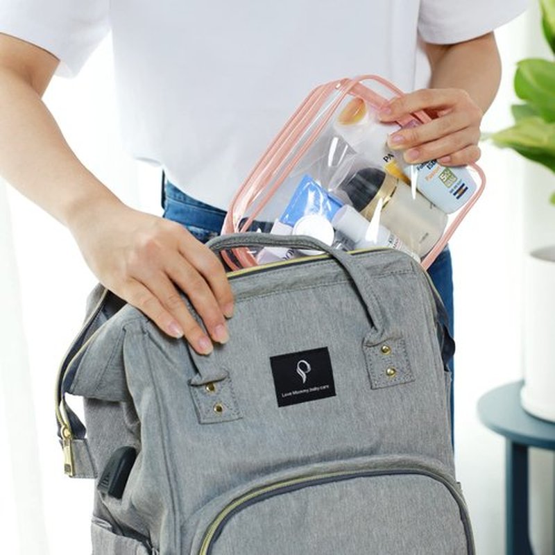 PACKISM Clear Makeup Bag - 4 Pack TSA Approved Toiletry Bag Waterproof Quart Size Travel Bag, Clear Cosmetic Bag for Women, Clear Cosmetic Bags Carry on Airport Airline Compliant Bag, Rose Pink