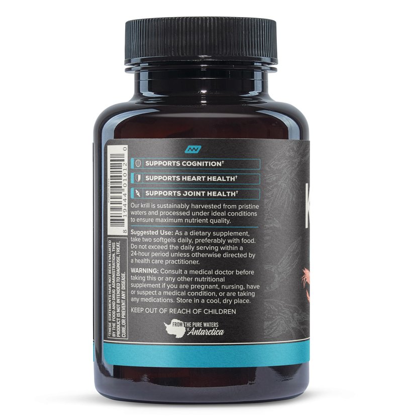ONNIT Antarctic Krill Oil Soft Gels, IGEN™ Non-GMO Tested Dietary Supplement with Omega-3s, EPA, Astaxanthin & Phospholipids for Cognitive, Cardiovascular & Joint Health, 1000mg Per Serving, 60 Count