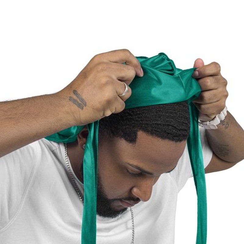 ForceWave Silky Durag for Men Wave Cap Satin Dorag for Men Women 360 Wave (Dark Cyan)