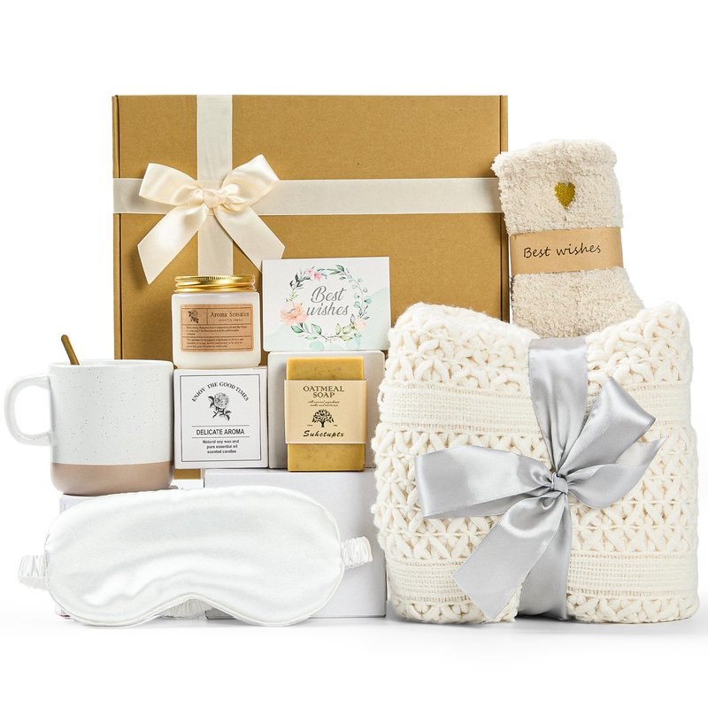 Get Well Soon Gift Basket for Women | Self Care Gift Care Package | Thinking of you Birthday Gifts for Mom, Friend, Sister | After Surgery, Sympathy Gift for Loss of Loved one
