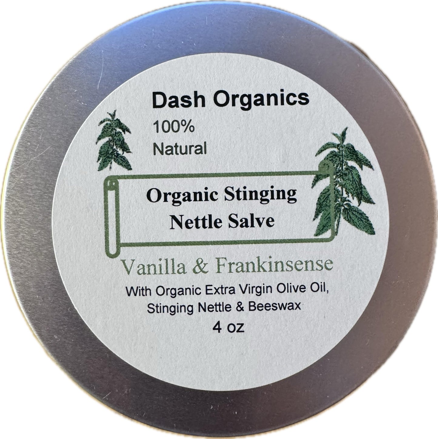Organic Stinging Nettle Salve | 4 oz | Stinging Nettle Ointment | Vanilla & Frankincese Scented | Balm