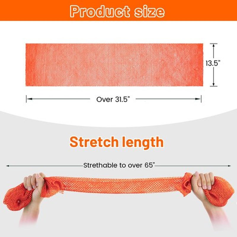 ZOCY African Net Sponge, Authentic Exfoliating Body Scrubber for Bath and Shower, Multiple Textures with Gentle Deep Exfoliating and Rich Lather for All Skins (Orange)