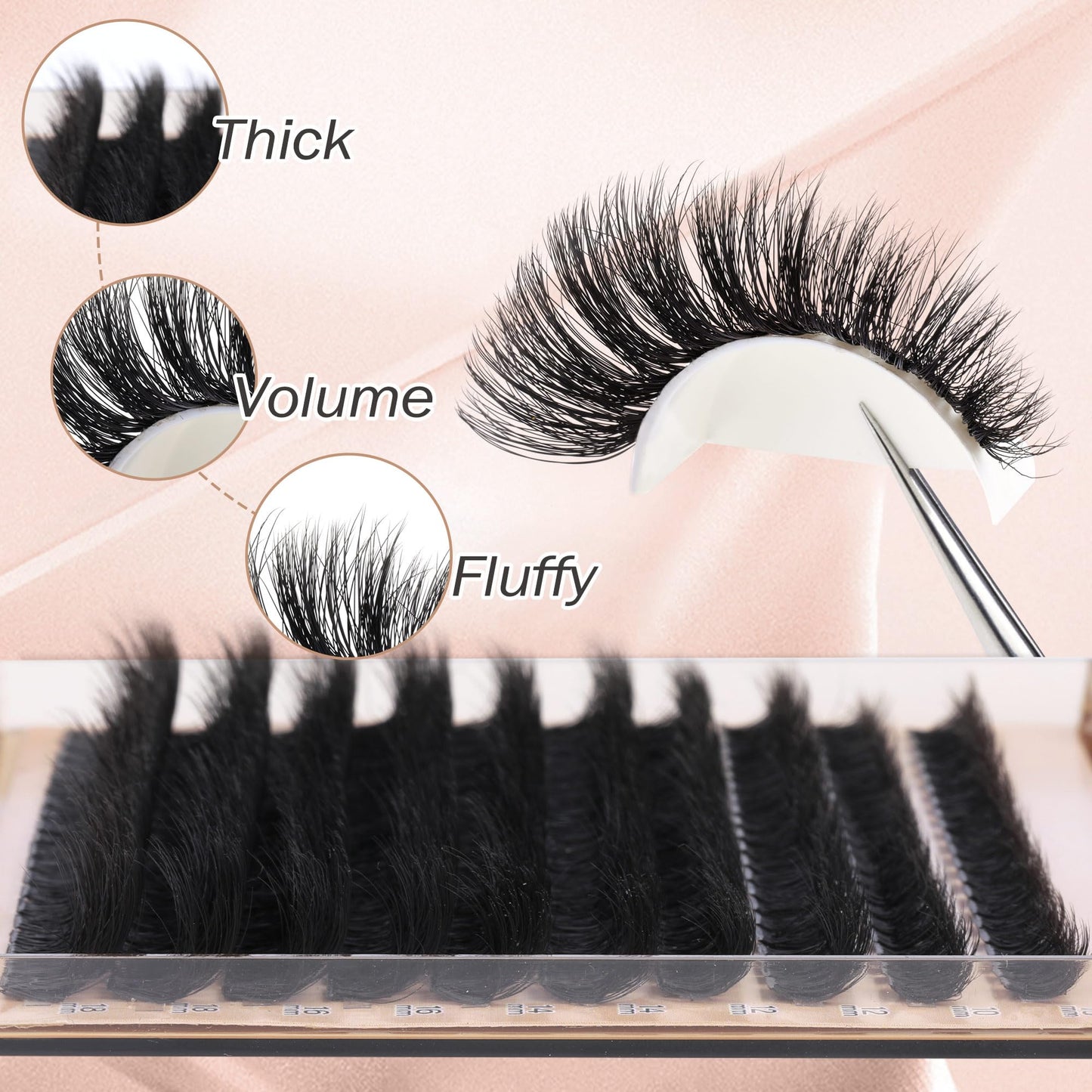 Fluffy Eyelash Extension Kit Volume Lash Clusters Kit 10-18mm Individual Lashes Clusters 100D DIY Lash Extension Kit 200pcs Clusters Lash with Bond and Remover Lash Applicator by Focipeysa