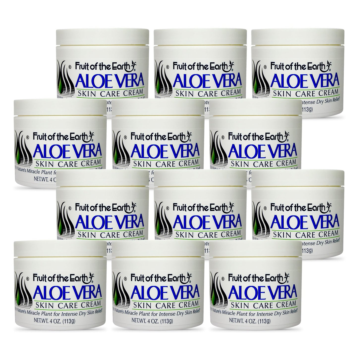 Fruit of the Earth Aloe Skin Care Cream Jar 4oz (12 pack)