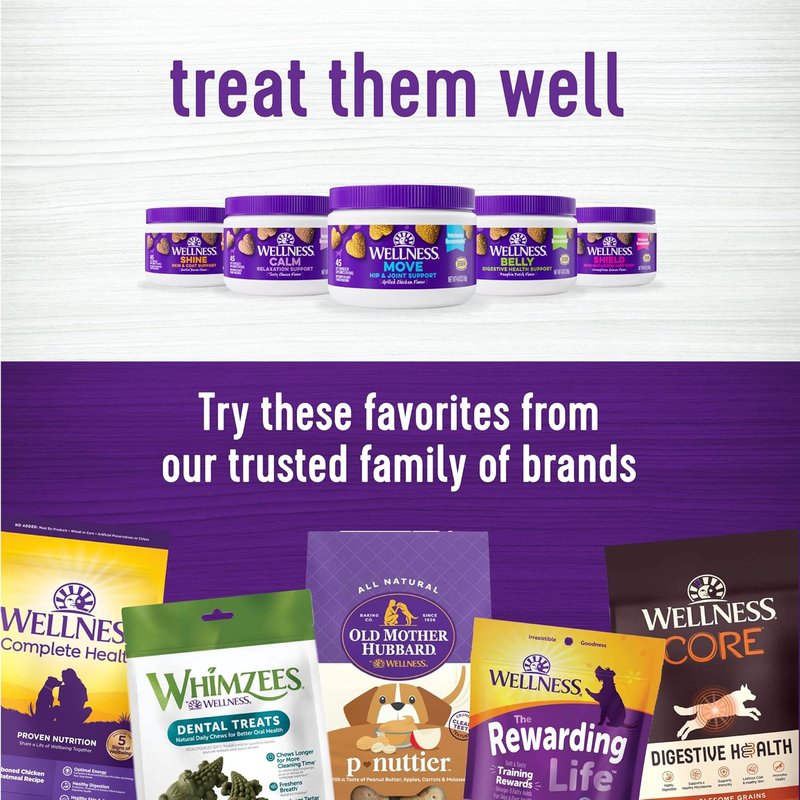 Wellness Grilled Chicken Soft Chews - Hip & Joint Health Supplements for Dogs | 45 Count