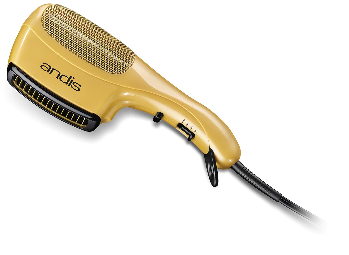Andis 82105 1875-Watt Tourmaline Ionic Styling Hair Dryer - 3-in-1 Ceramic Styler with 3 Attachments, Styling Hair Dryer with Ionic Technology, No Heat Damage, Extendable Prongs, Gold