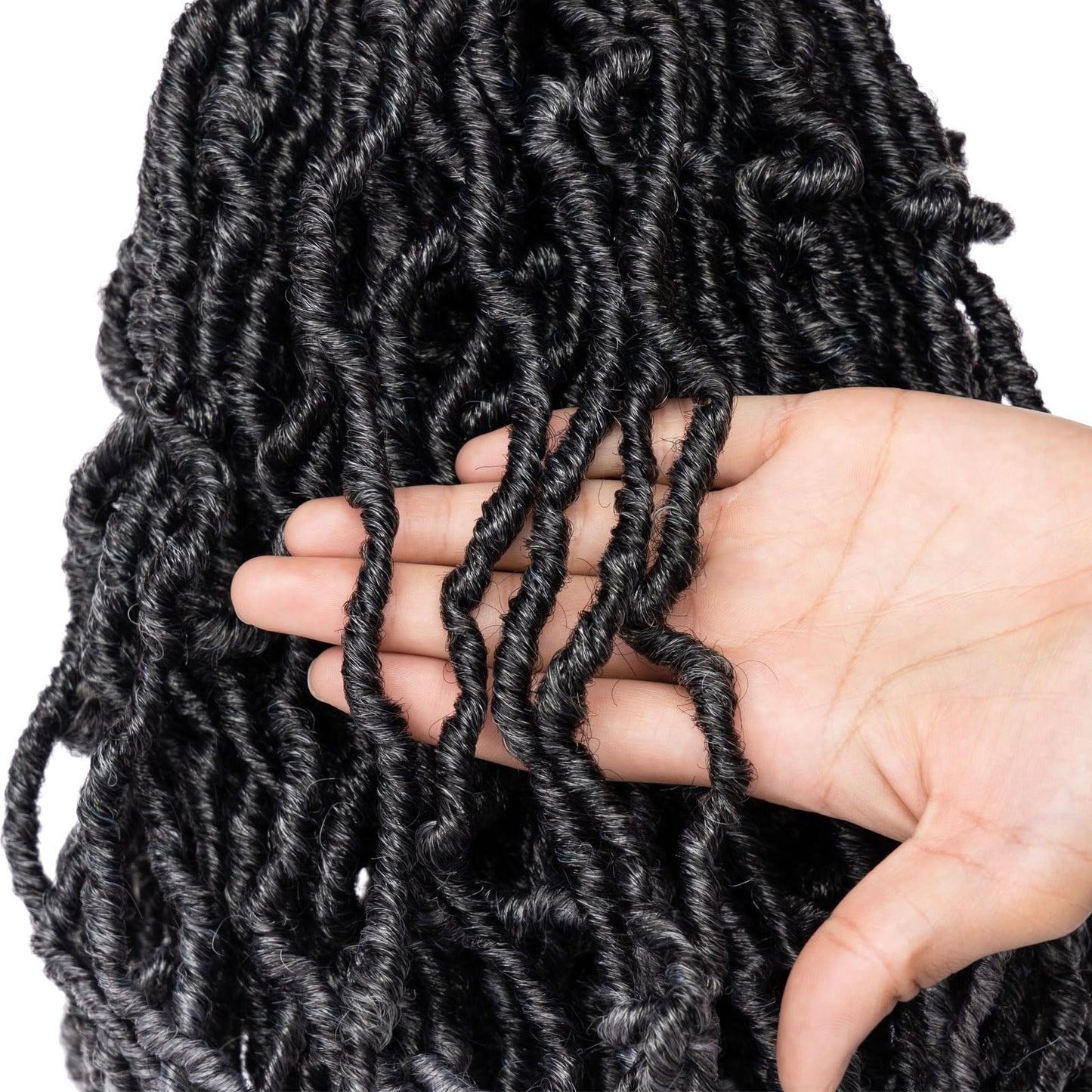 Leeven 108 Strands Ombre Grey Soft Locs Crochet Hair 12 Inch 6 Packs Pre looped New Faux Locs Dreadlocks Crochet Locs Braids Hair Synthetic Locs Crochet Hair for Black Women Tgrey#