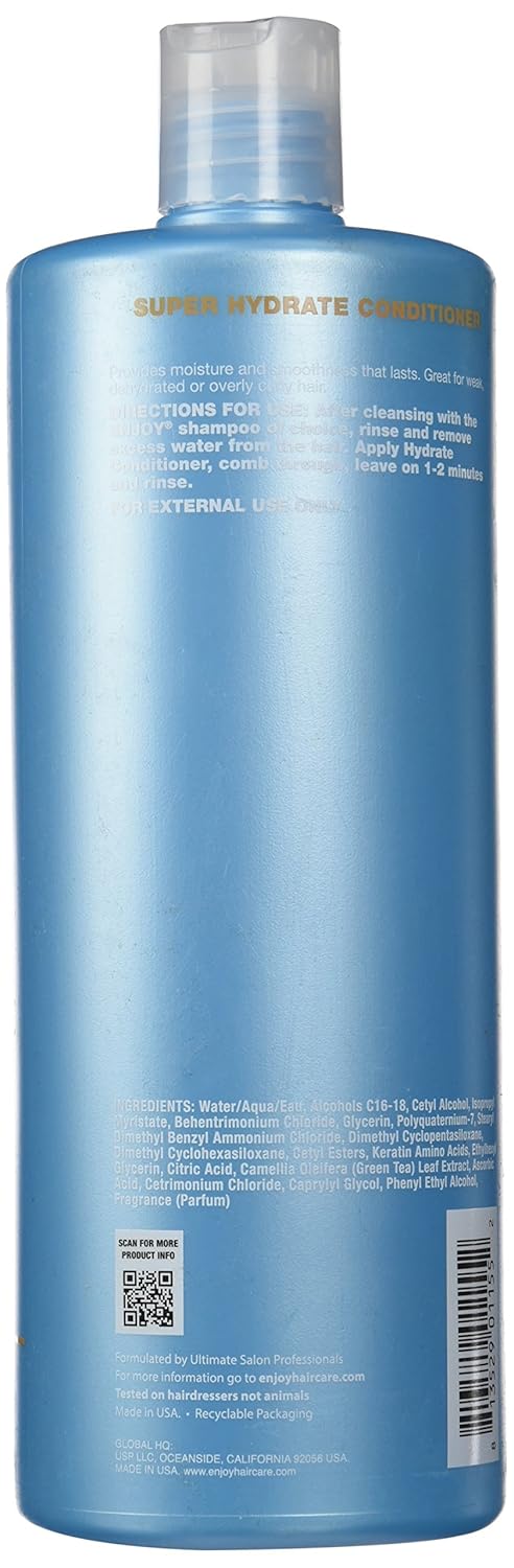 ENJOY Hair Care Super Hydrate Conditioner, Hair Conditioner For Damaged Hair, Conditioner Curly Hair Products, Sulfate Free, Gluten Free, Paraben Free - 10.1 Fl Oz