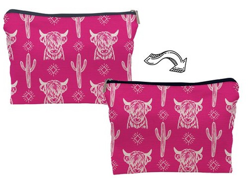 Lacosu Western Makeup Bag,Western Gifts For Women,Cow Makeup Bag,Cowgirl Stuff,Western Stuff For Women,Western Gifts,Cowgirl Gifts(COW B)
