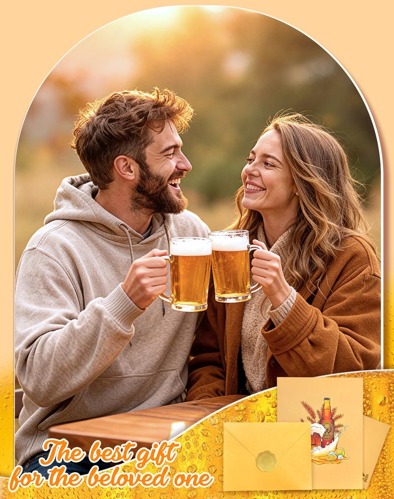 Coralogo Beer Pop up Cards with Envelope - 3D Birthday Cards with Blank Note for Men Husband Boyfriend Uncle Grandpa, Cheers Bday Gift for Father's Day Retirement All Occasion from Wife Girlfriend