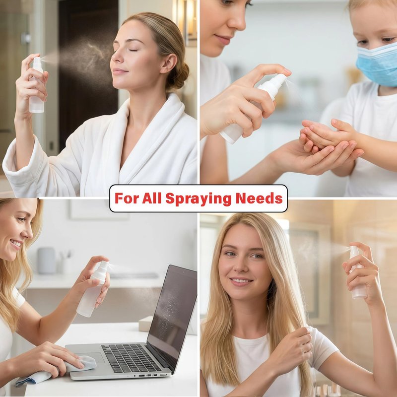 360° Angle Work - Small Spray Bottle | 1oz/30ml - Mini Spray Bottle - TSA Approved Travel Bottles | Portable Refillable Leak Proof | For Perfume Toner Hair spray Facial Moisturizing | 1oz/30ml-Pack 2