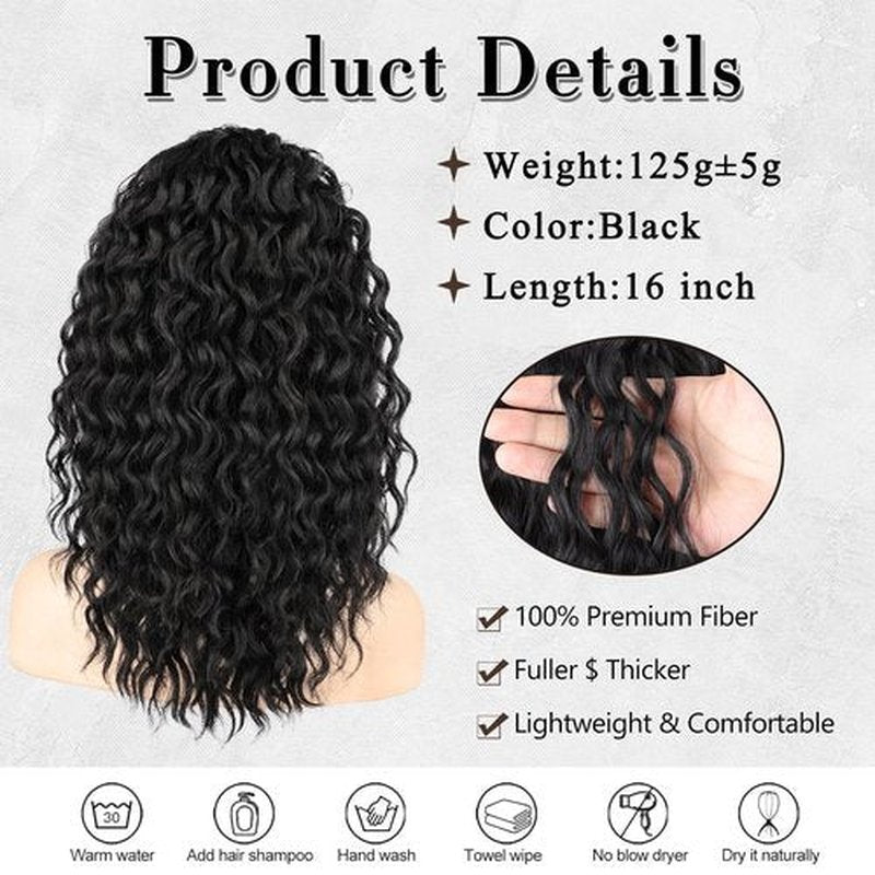 FREEMEIGE Ponytail Extension Drawstring Pony Tails Hair Extensions Synthetic Long Curly Ponytail for Black Women Clip in Ponytail 16 Inch Hairpiece