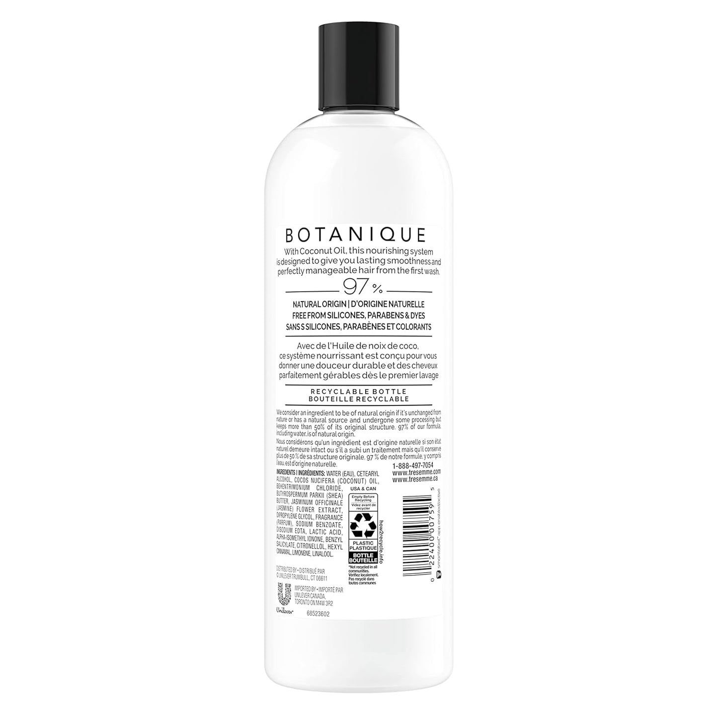 TRESemmé Botanique Conditioner for Dry Hair And Damaged Hair Botanique Coconut Nourish 92% Natural Derived Ingredients with Professional Performance 16 fl oz
